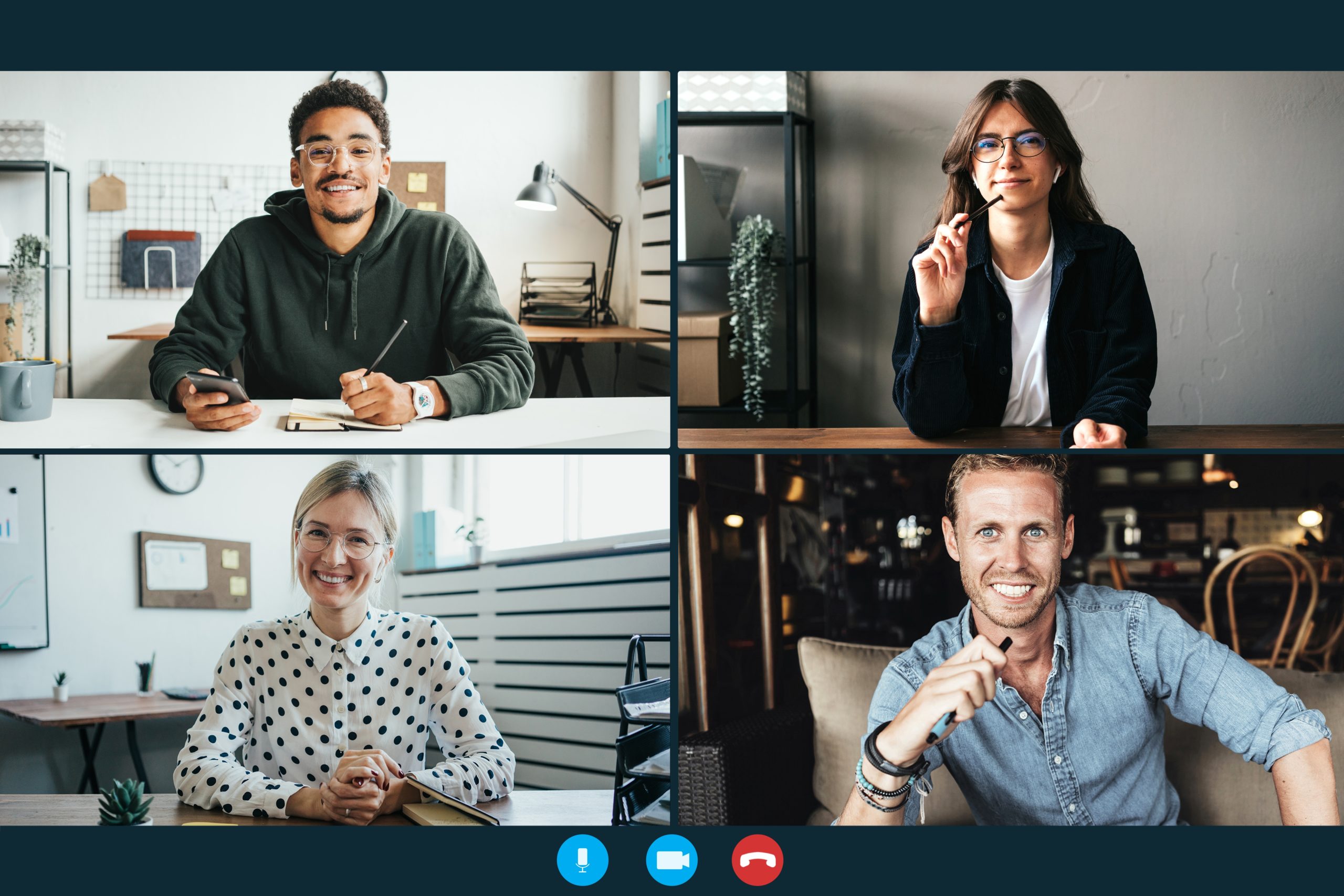 Video,Call,Conference,Screen.,Group,Of,People,Working,Together